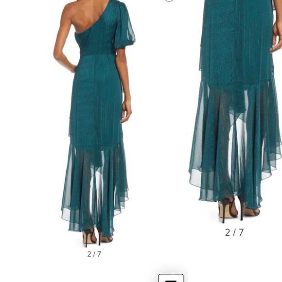 Nordstrom One-Shoulder Chiffon Midi Dress - Picture 3 of 11